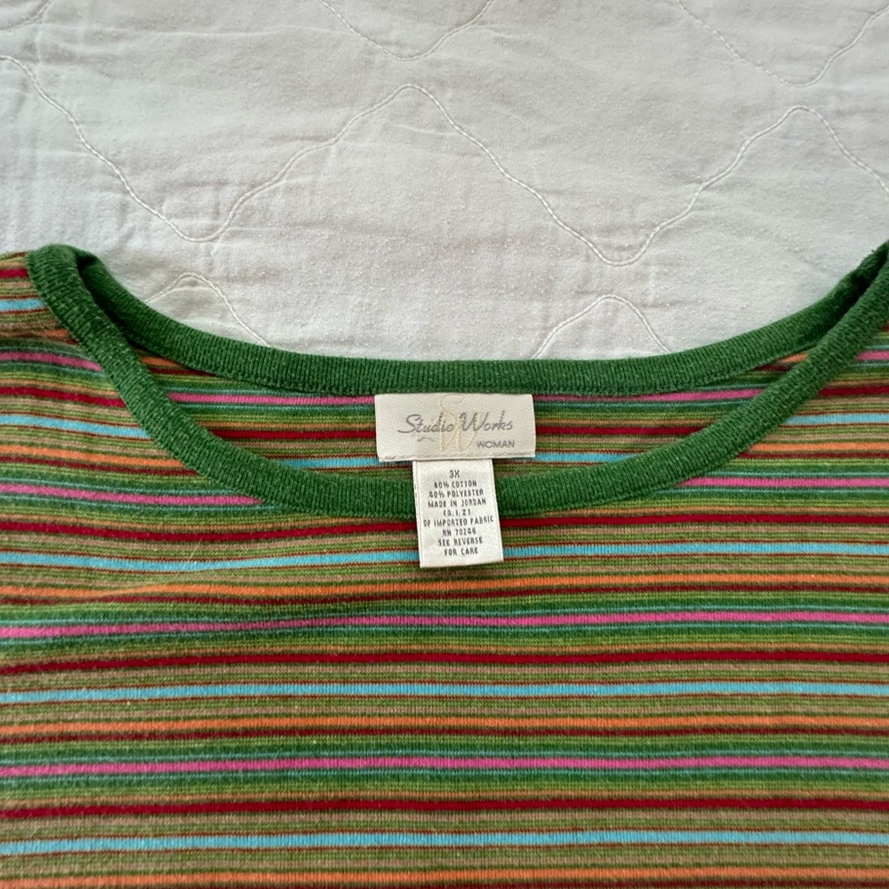 ‘Studio Works’ Striped Shirt, size 3X